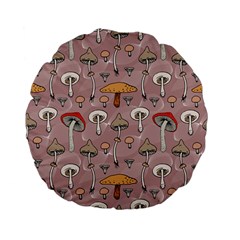 Mushrooms Autumn Fall Pattern Seamless Decorative Standard 15  Premium Flano Round Cushions by Wegoenart