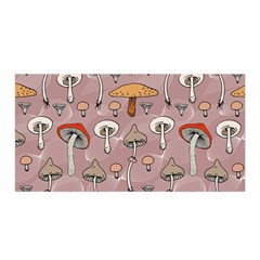 Mushrooms Autumn Fall Pattern Seamless Decorative Satin Wrap 35  X 70  by Wegoenart