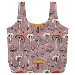 Mushrooms Autumn Fall Pattern Seamless Decorative Full Print Recycle Bag (xxl) by Wegoenart