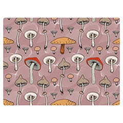 Mushrooms Autumn Fall Pattern Seamless Decorative One Side Premium Plush Fleece Blanket (extra Small)