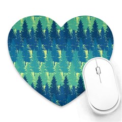 Christmas Trees Pattern Digital Paper Seamless Heart Mousepad by Wegoenart