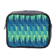 Christmas Trees Pattern Digital Paper Seamless Mini Toiletries Bag (two Sides)