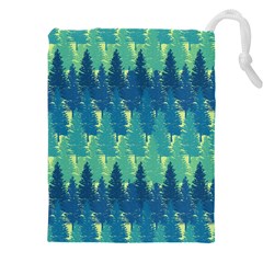 Christmas Trees Pattern Digital Paper Seamless Drawstring Pouch (4xl) by Wegoenart