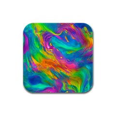 Marble Art Pattern Rubber Square Coaster (4 Pack) by GardenOfOphir