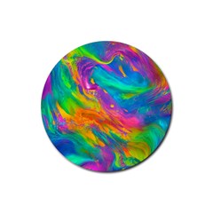 Marble Art Pattern Rubber Coaster (round) by GardenOfOphir