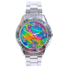 Marble Art Pattern Stainless Steel Analogue Watch by GardenOfOphir