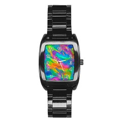 Marble Art Pattern Stainless Steel Barrel Watch by GardenOfOphir