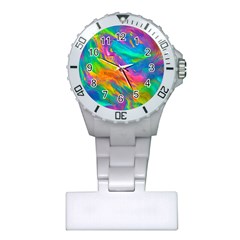 Marble Art Pattern Plastic Nurses Watch by GardenOfOphir