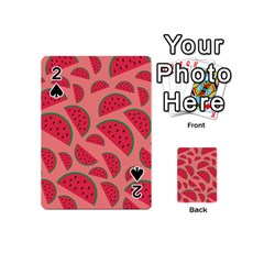 Watermelon Red Food Fruit Healthy Summer Fresh Playing Cards 54 Designs (mini)