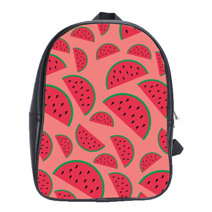 Watermelon Red Food Fruit Healthy Summer Fresh School Bag (XL)