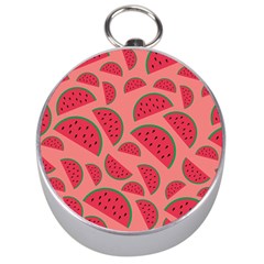 Watermelon Red Food Fruit Healthy Summer Fresh Silver Compasses by Wegoenart