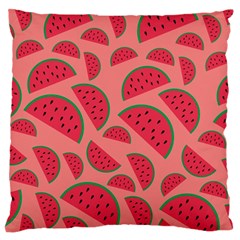 Watermelon Red Food Fruit Healthy Summer Fresh Standard Premium Plush Fleece Cushion Case (two Sides) by Wegoenart