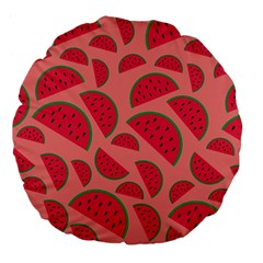 Watermelon Red Food Fruit Healthy Summer Fresh Large 18  Premium Flano Round Cushions by Wegoenart