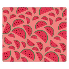 Watermelon Red Food Fruit Healthy Summer Fresh Premium Plush Fleece Blanket (small) by Wegoenart