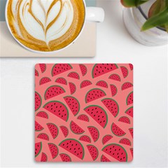 Watermelon Red Food Fruit Healthy Summer Fresh Uv Print Square Tile Coaster  by Wegoenart