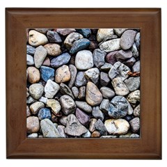 Stone Texture Nature Background Rocks Pebbles Framed Tile by Wegoenart