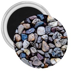 Stone Texture Nature Background Rocks Pebbles 3  Magnets by Wegoenart