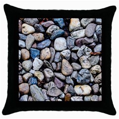 Stone Texture Nature Background Rocks Pebbles Throw Pillow Case (black) by Wegoenart