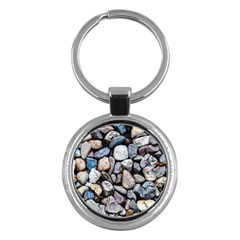 Stone Texture Nature Background Rocks Pebbles Key Chain (round) by Wegoenart