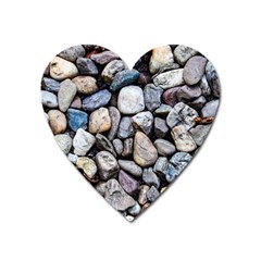 Stone Texture Nature Background Rocks Pebbles Heart Magnet by Wegoenart