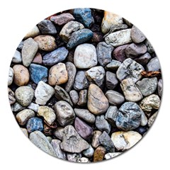 Stone Texture Nature Background Rocks Pebbles Magnet 5  (round) by Wegoenart