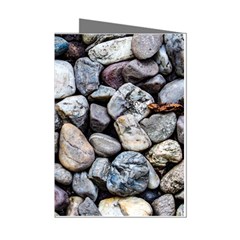 Stone Texture Nature Background Rocks Pebbles Mini Greeting Cards (pkg Of 8) by Wegoenart