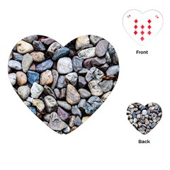 Stone Texture Nature Background Rocks Pebbles Playing Cards Single Design (heart)