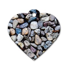 Stone Texture Nature Background Rocks Pebbles Dog Tag Heart (two Sides) by Wegoenart