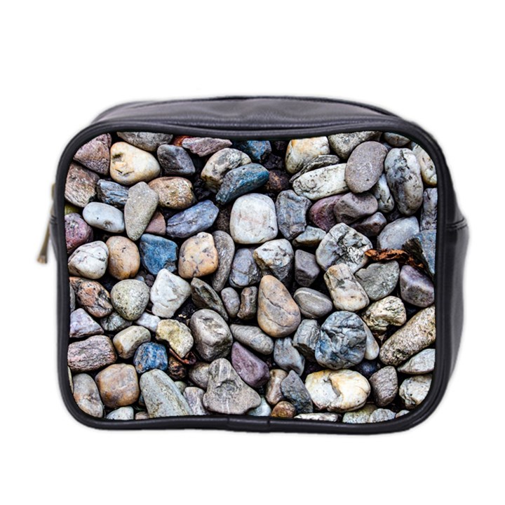 Stone Texture Nature Background Rocks Pebbles Mini Toiletries Bag (Two Sides)