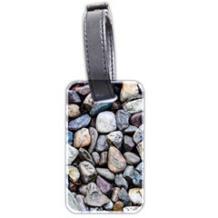 Stone Texture Nature Background Rocks Pebbles Luggage Tag (two Sides) by Wegoenart