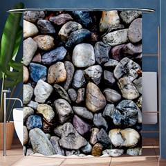 Stone Texture Nature Background Rocks Pebbles Shower Curtain 60  X 72  (medium)  by Wegoenart