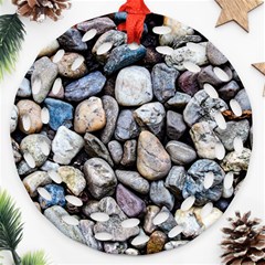 Stone Texture Nature Background Rocks Pebbles Round Filigree Ornament (two Sides) by Wegoenart