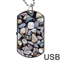 Stone Texture Nature Background Rocks Pebbles Dog Tag Usb Flash (two Sides) by Wegoenart