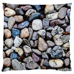 Stone Texture Nature Background Rocks Pebbles Large Premium Plush Fleece Cushion Case (one Side) by Wegoenart