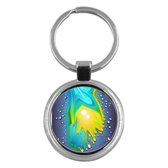 Liquid Background Key Chain (round) by GardenOfOphir