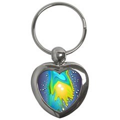 Liquid Background Key Chain (heart) by GardenOfOphir