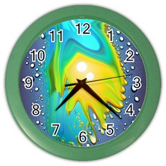 Liquid Background Color Wall Clock by GardenOfOphir