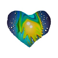 Liquid Background Standard 16  Premium Heart Shape Cushions by GardenOfOphir