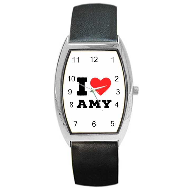 I love amy Barrel Style Metal Watch