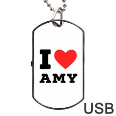 I Love Amy Dog Tag Usb Flash (one Side) by ilovewhateva