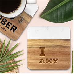 I Love Amy Marble Wood Coaster (square) by ilovewhateva