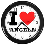 I love Angela  Wall Clock (Black) Front