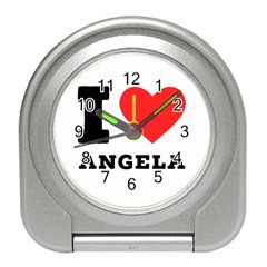 I Love Angela  Travel Alarm Clock by ilovewhateva