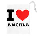 I love Angela  Drawstring Pouch (5XL) Front