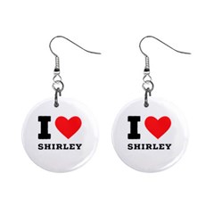 I Love Shirley Mini Button Earrings by ilovewhateva