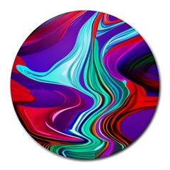 Fluid Background Round Mousepad by GardenOfOphir