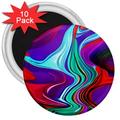 Fluid Background 3  Magnets (10 Pack)  by GardenOfOphir