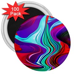 Fluid Background 3  Magnets (100 Pack) by GardenOfOphir