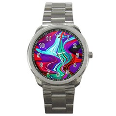 Fluid Background Sport Metal Watch by GardenOfOphir