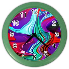 Fluid Background Color Wall Clock by GardenOfOphir